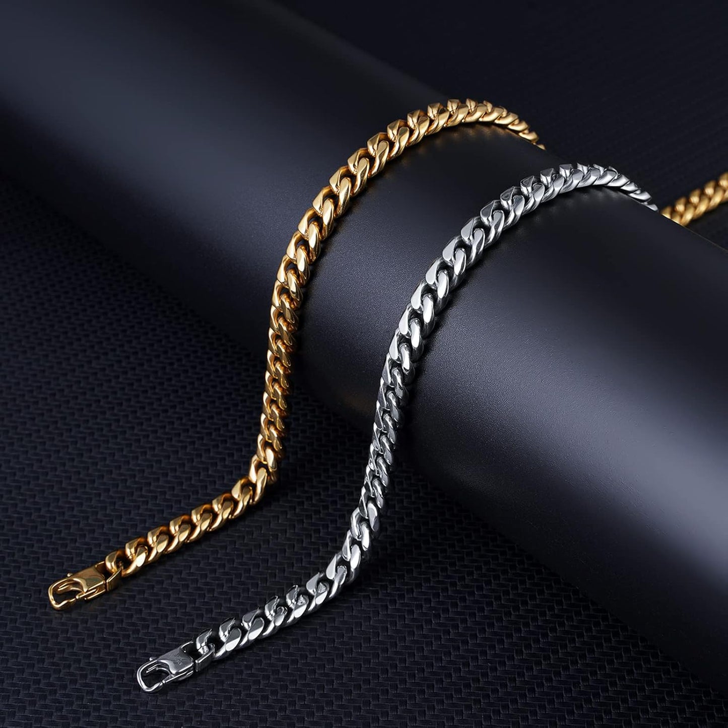 Silver Mens Cuban Link Chain Stsinless Steel Chain for Men and Women Thick Chain