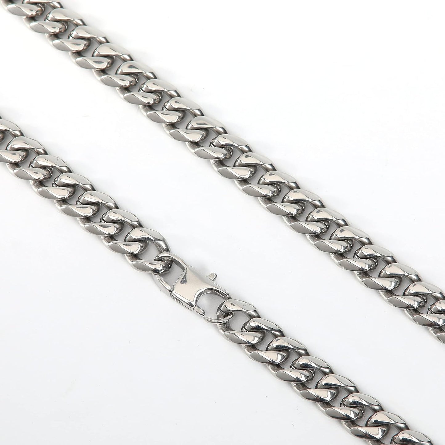 Silver Mens Cuban Link Chain Stsinless Steel Chain for Men and Women Thick Chain