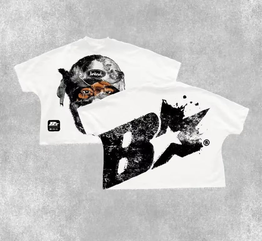Streetwear T Shirts Y2K Clothes Punk Rock Hip Hop Graphic Print Oversized Tshirt Mens Womens Crew Neck Cotton Short Sleeve Tops