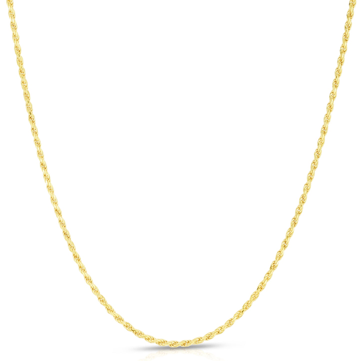 Solid 14K Gold Vermeil Sterling Silver Rope Diamond-Cut Necklace Chains 1.5MM - 5.5MM, Gold Chain for Men & Women, Made in Italy,