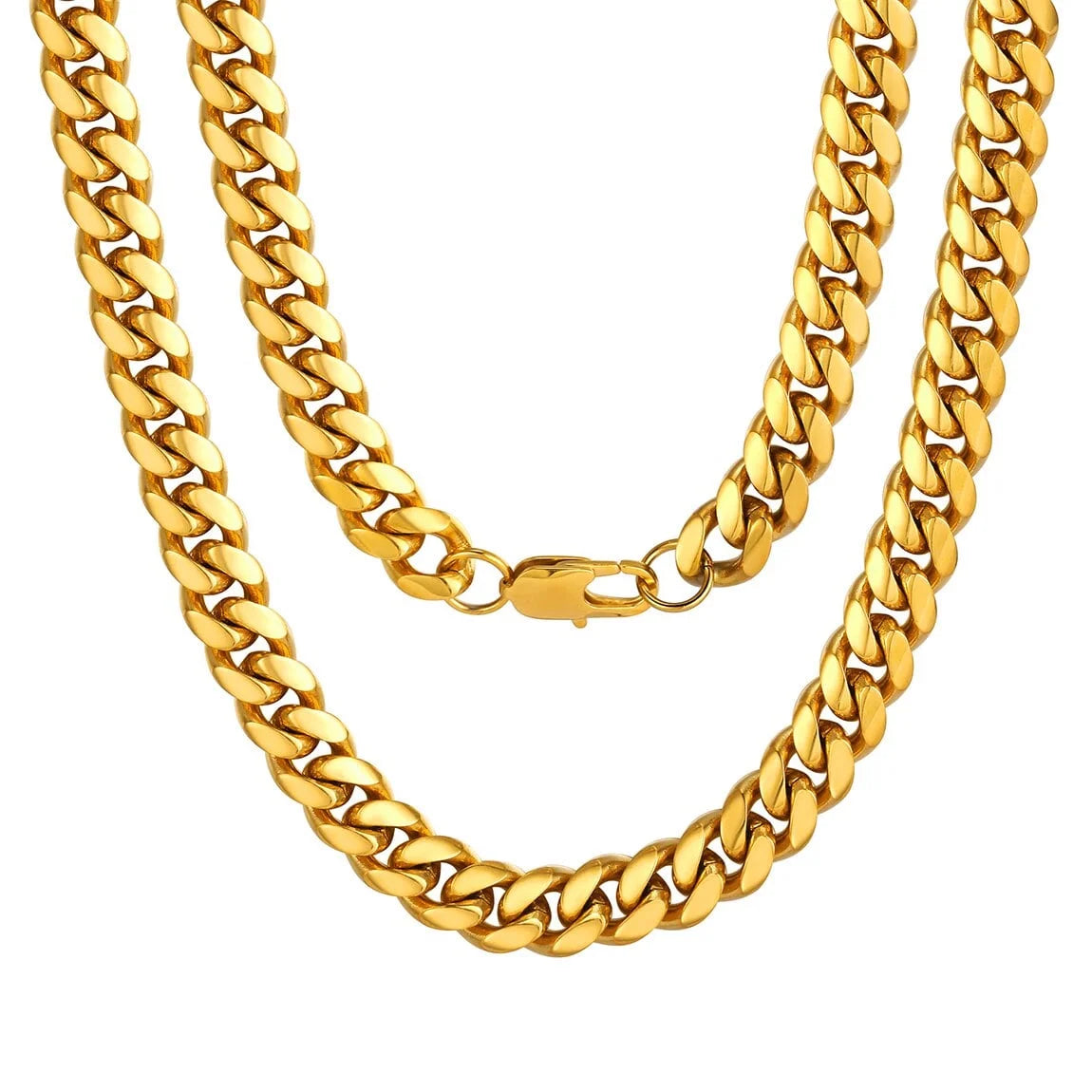 Mens Chains Cuban Link Necklaces 28 Inch 18K Gold Plated Neck Chain Mens Gifts for Dad