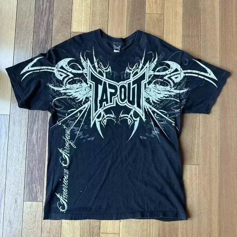 Streetwear T Shirts Y2K Clothes Punk Rock Hip Hop Graphic Print Oversized Tshirt Mens Womens Crew Neck Cotton Short Sleeve Tops