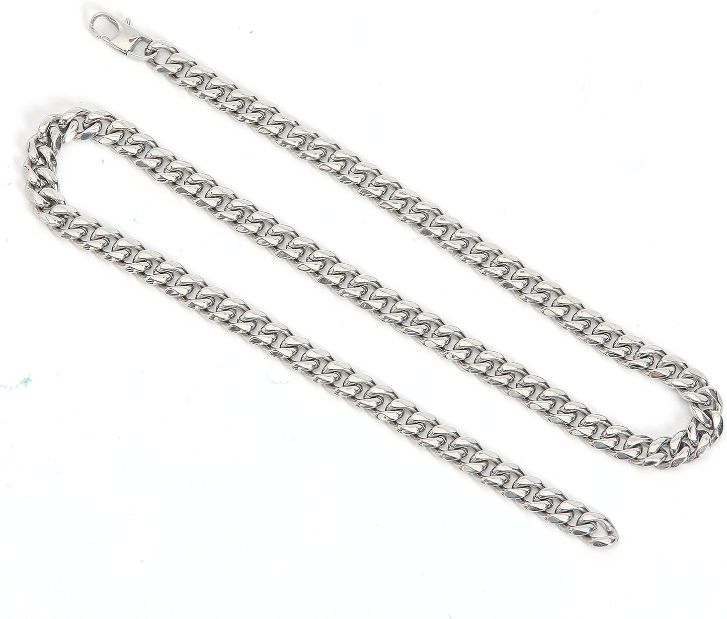 Silver Mens Cuban Link Chain Stsinless Steel Chain for Men and Women Thick Chain