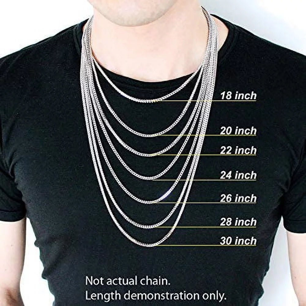 Solid Sterling Silver Figaro Link Diamond-Cut Pave .925 Itprolux Necklace Chains 3MM - 10.5MM, 16" - 30", Silver Chain for Men & Women, Made in Italy,