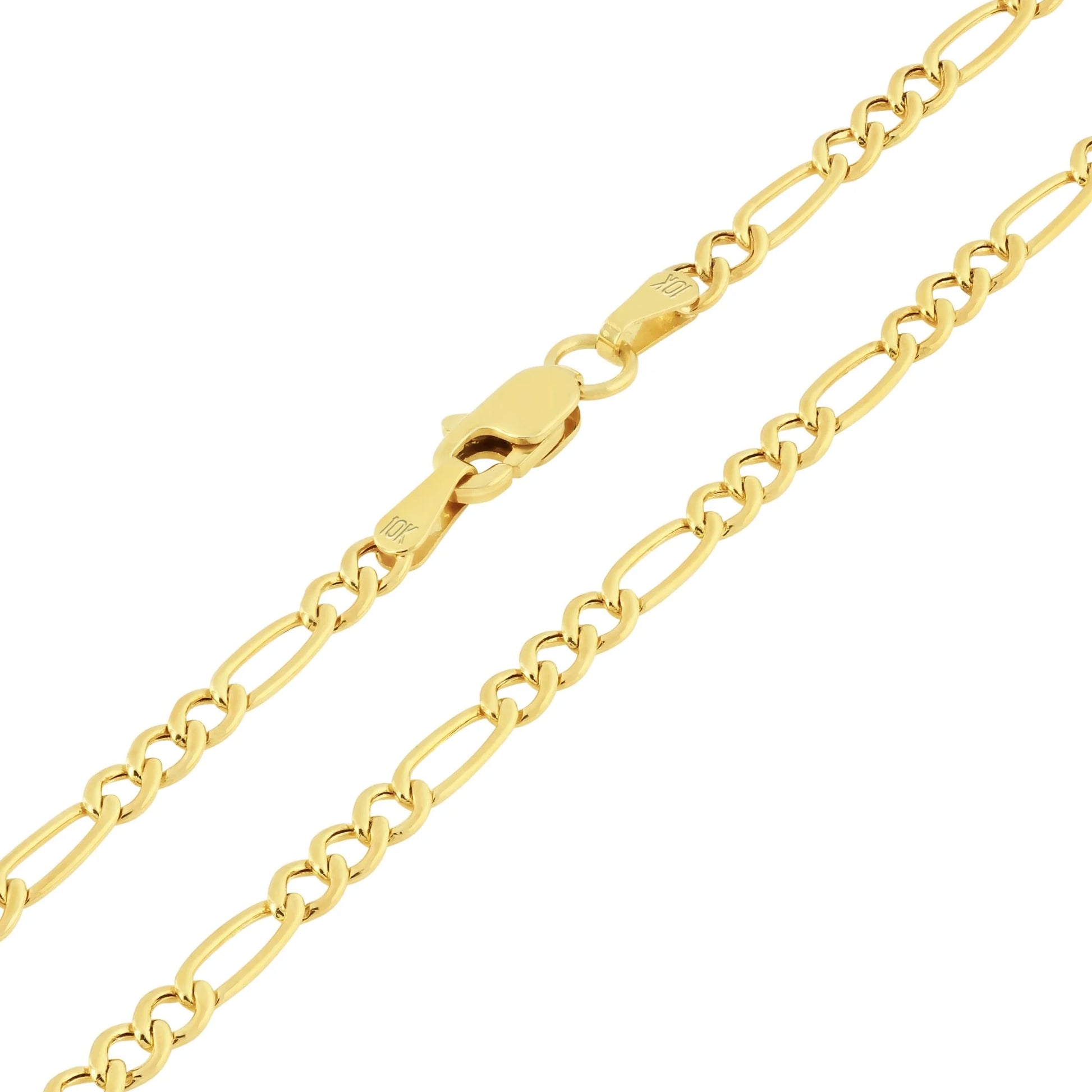 10K Real Yellow Gold Figaro Link 2.5Mm Chain Bracelet or Anklet (7"-9") Dainty Italian Jewelry for Men & Women