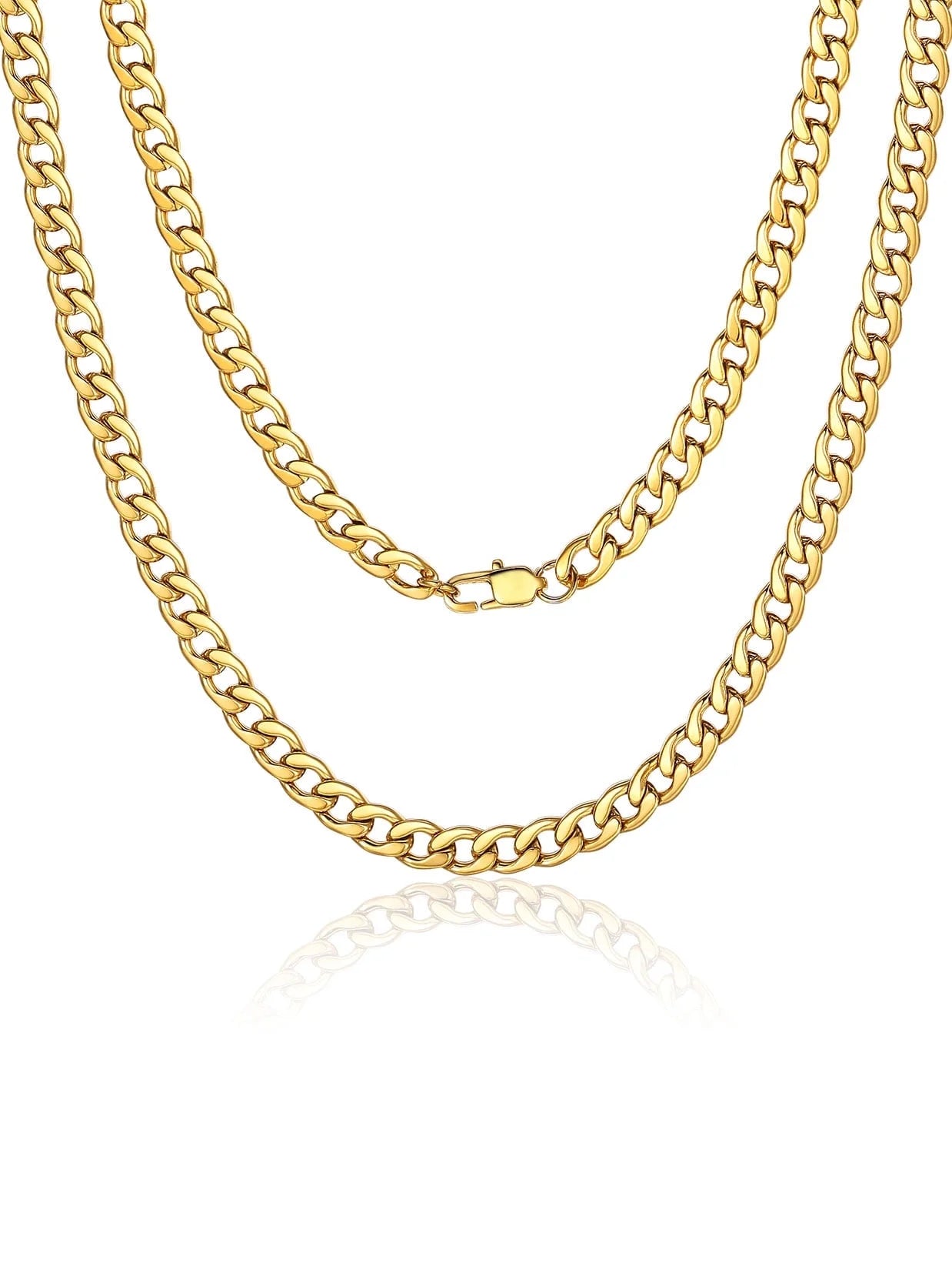 Man Cuban Link Chain Necklace 5Mm 26 Inch Jewelry Finding Chain for Pendant Dad Gold Chain