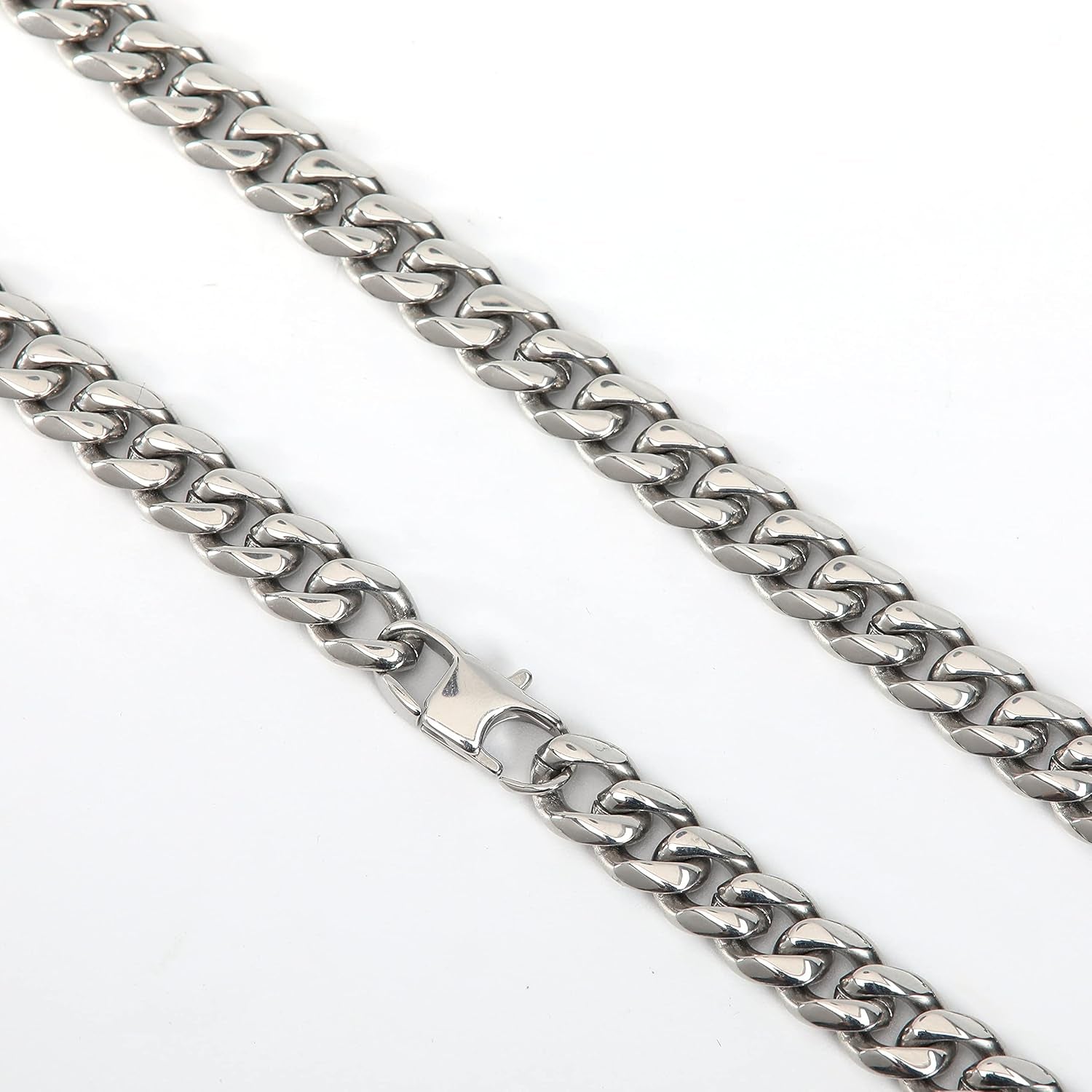 Silver Mens Cuban Link Chain Stsinless Steel Chain for Men and Women Thick Chain