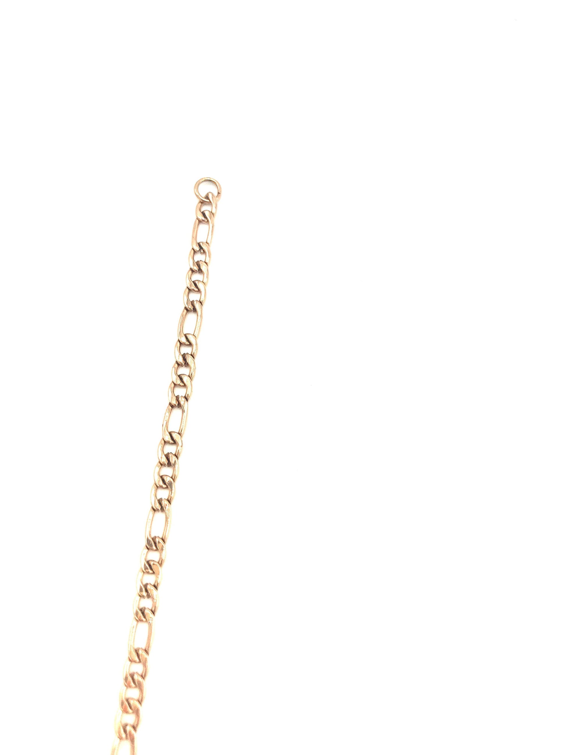 Figaro Rose Gold Chain 3Mm Fine 14K Necklace Women Men Jewelry Strong Solid Plated Clasp Gift with Lobster Clasp Valentine 22"