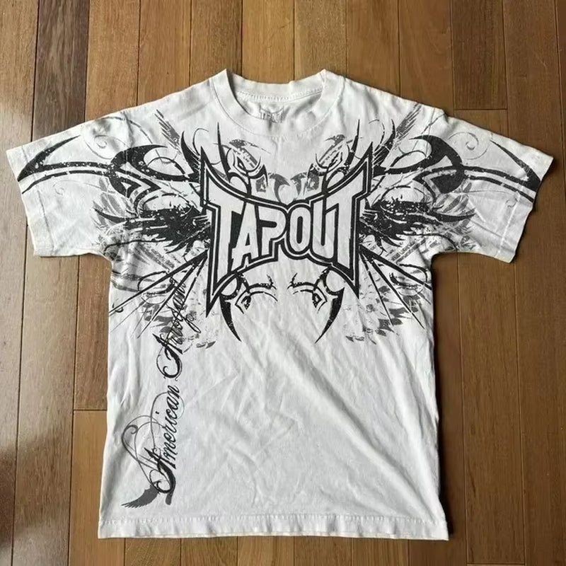 Streetwear T Shirts Y2K Clothes Punk Rock Hip Hop Graphic Print Oversized Tshirt Mens Womens Crew Neck Cotton Short Sleeve Tops