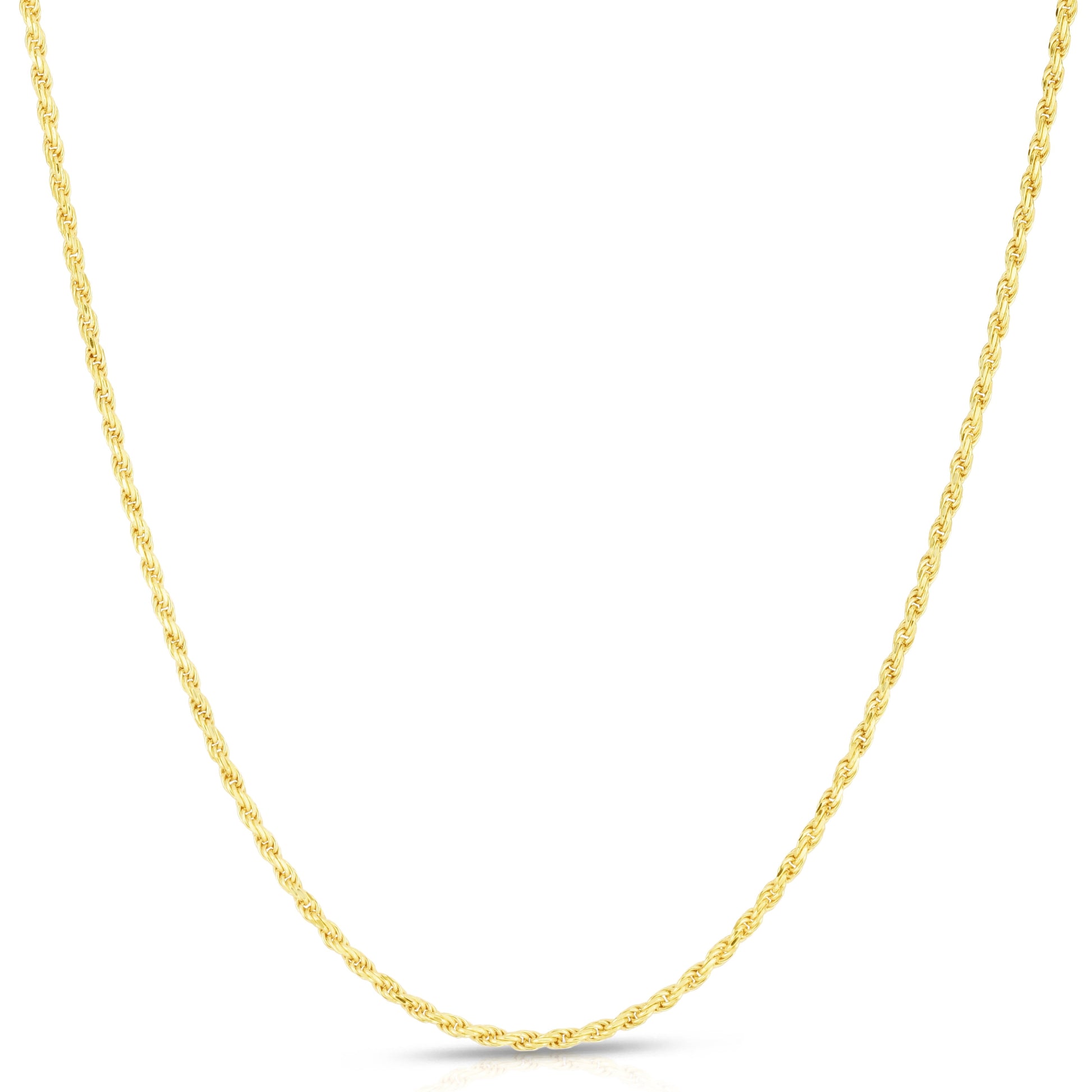 Solid 14K Gold Vermeil Sterling Silver Rope Diamond-Cut Necklace Chains 1.5MM - 5.5MM, Gold Chain for Men & Women, Made in Italy,