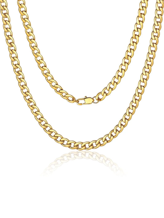 Man Cuban Link Chain Necklace 5Mm 18 Inch Jewelry Finding Chain for Pendant Dad Gold Chain