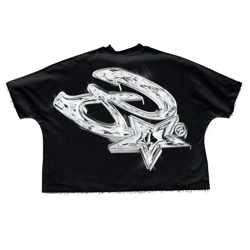 Streetwear T Shirts Y2K Clothes Punk Rock Hip Hop Graphic Print Oversized Tshirt Mens Womens Crew Neck Cotton Short Sleeve Tops