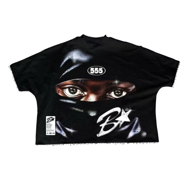 Streetwear T Shirts Y2K Clothes Punk Rock Hip Hop Graphic Print Oversized Tshirt Mens Womens Crew Neck Cotton Short Sleeve Tops