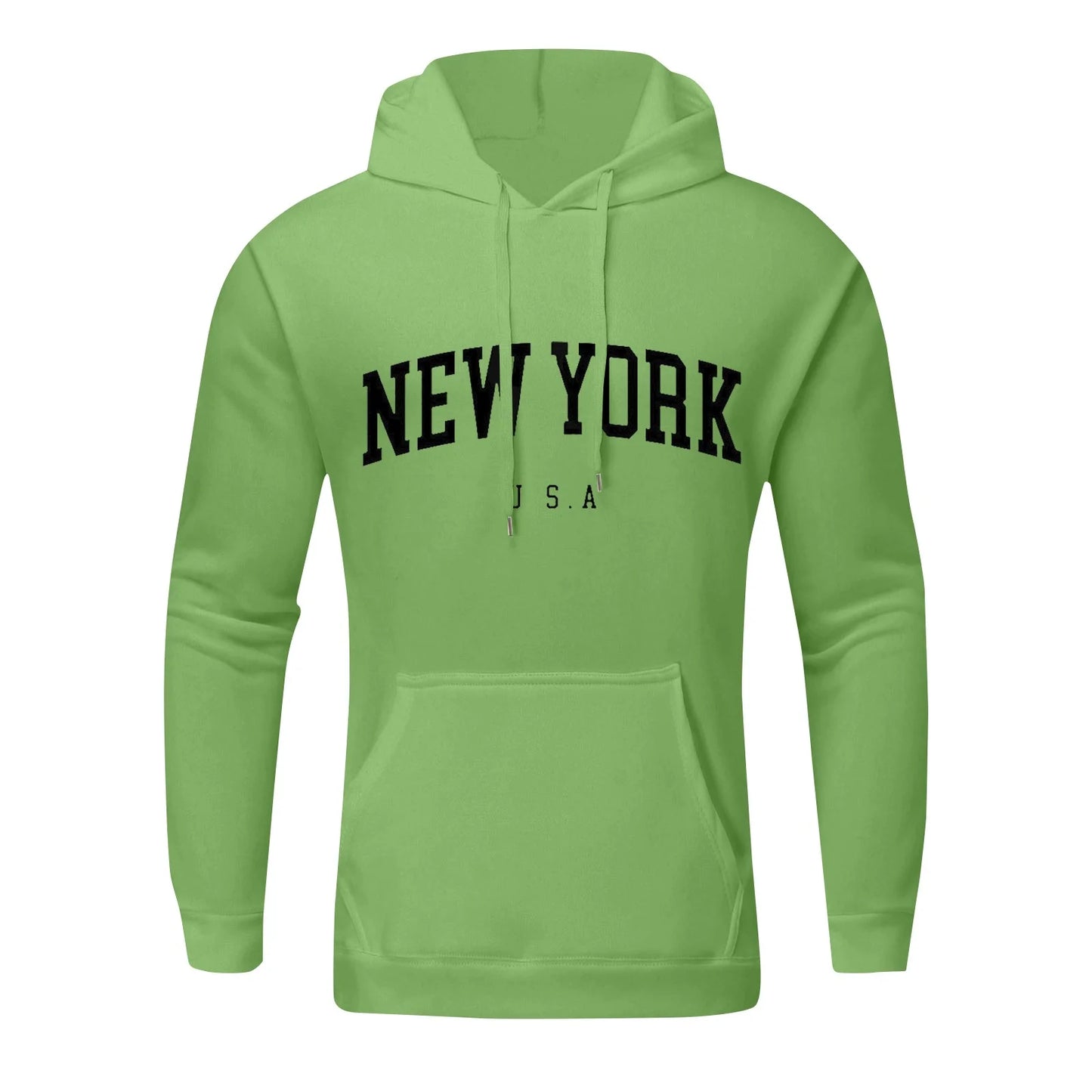 Funny Sweatshirts for Men New York Graphic Long Sleeve Letter Print Hooded with Pocket Hoodies Lightweight Cute Winter Pullover for Teens Y2K Hoody Jacket Green 6XL